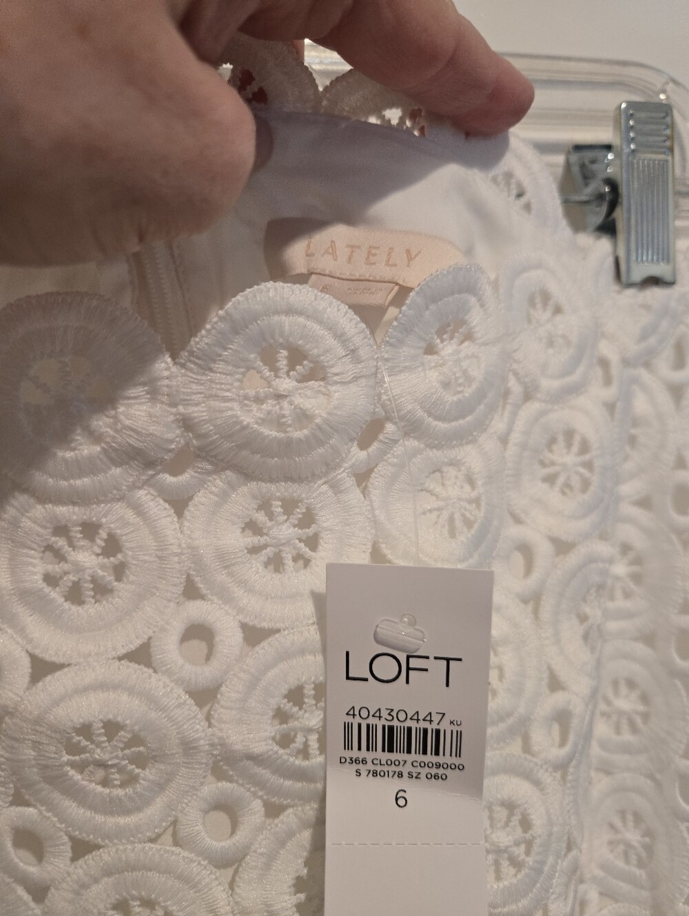 Nwt Ann Taylor LOFT White Crochet Midi Skirt with Fringe - Picture 3 of 3